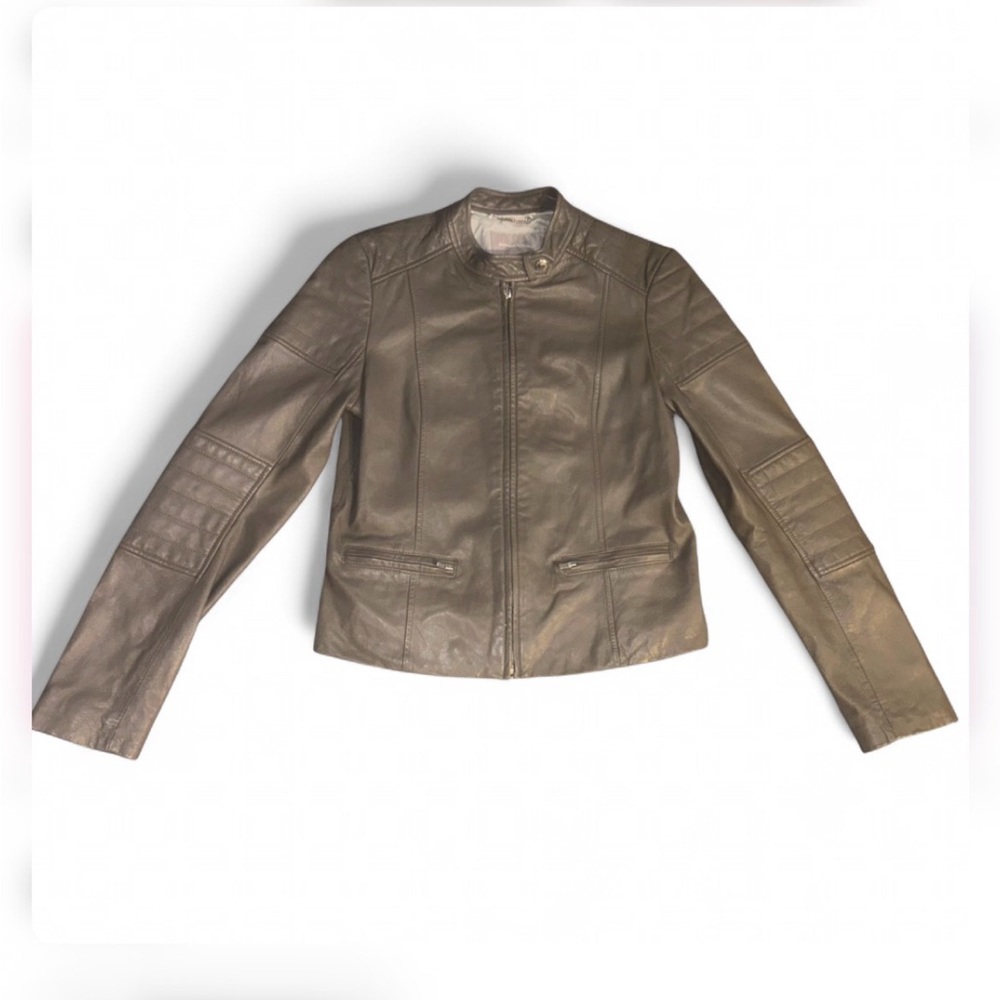 Banana Republic taupe Leather Moto Jacket - Women